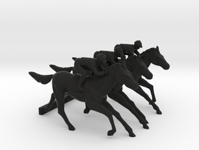 O Scale Jockey and Horses 3 in Black Smooth Versatile Plastic