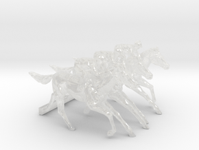 O Scale Jockey and Horses 3 in Clear Ultra Fine Detail Plastic
