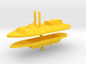 1/700 CSS Arkansas & City class Ironclads in Yellow Smooth Versatile Plastic