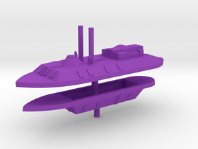 1/700 CSS Arkansas & City class Ironclads in Purple Smooth Versatile Plastic