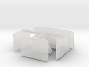 1/50th Autocar Sleeper Cab Glass package in Clear Ultra Fine Detail Plastic