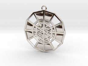 Resurrection Emblem 13 Medallion (Sacred Geometry) in Rhodium Plated Brass