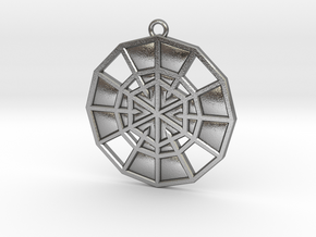 Resurrection Emblem 13 Medallion (Sacred Geometry) in Natural Silver