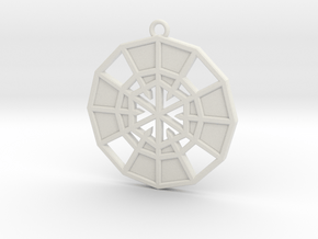 Resurrection Emblem 14 Medallion (Sacred Geometry) in White Natural Versatile Plastic