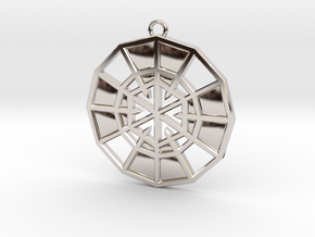 Resurrection Emblem 14 Medallion (Sacred Geometry) in Rhodium Plated Brass