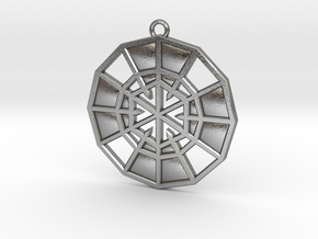Resurrection Emblem 14 Medallion (Sacred Geometry) in Natural Silver