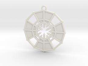 Rejection Emblem 14 Medallion (Sacred Geometry) in White Natural Versatile Plastic