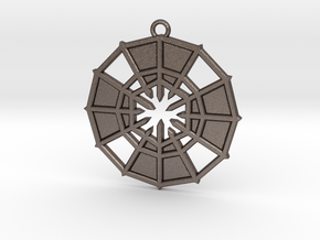 Rejection Emblem 14 Medallion (Sacred Geometry) in Polished Bronzed-Silver Steel