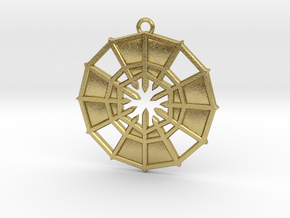 Rejection Emblem 14 Medallion (Sacred Geometry) in Natural Brass
