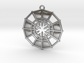 Rejection Emblem 14 Medallion (Sacred Geometry) in Natural Silver