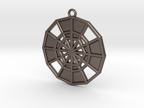 Restoration Emblem 14 Medallion (Sacred Geometry) in Polished Bronzed-Silver Steel