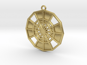 Restoration Emblem 14 Medallion (Sacred Geometry) in Natural Brass