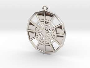 Restoration Emblem 14 Medallion (Sacred Geometry) in Rhodium Plated Brass
