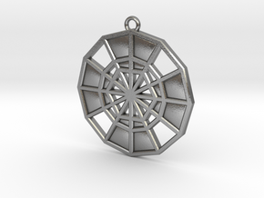 Restoration Emblem 14 Medallion (Sacred Geometry) in Natural Silver