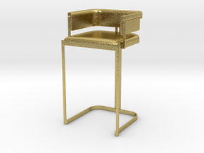 Miniature Luxury Vintage Bar Stool in Natural Brass