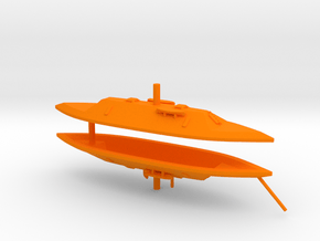 1/700 Ironclads CSS Chicora & CSS Palmetto State in Orange Smooth Versatile Plastic