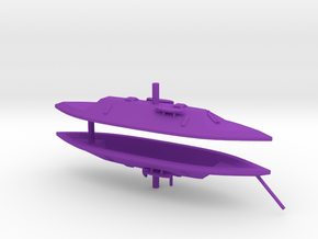 1/700 Ironclads CSS Chicora & CSS Palmetto State in Purple Smooth Versatile Plastic