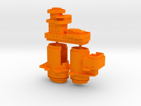 1/700 H44 Class Bridge & Funnels in Orange Smooth Versatile Plastic