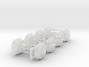 2'6" 3 hole disc wheels for 3mm:1ft scale in Clear Ultra Fine Detail Plastic