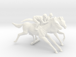 O Scale Jockey and Horses 2 in White Smooth Versatile Plastic