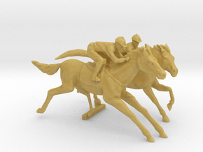 O Scale Jockey and Horses 2 in Tan Fine Detail Plastic