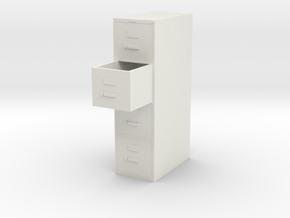 1:24 File Cabinet - Drawer 3 Open in White Natural Versatile Plastic