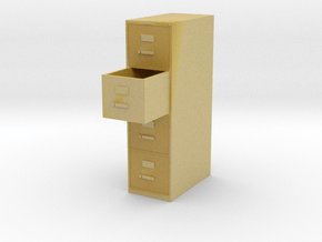 1:24 File Cabinet - Drawer 3 Open in Tan Fine Detail Plastic