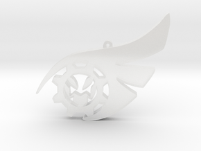 Cloqwork Orange Emblem Pendant in Clear Ultra Fine Detail Plastic: Small