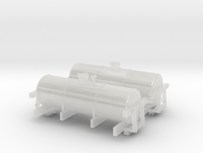 2x N Gauge 14T Acid Tanks in Clear Ultra Fine Detail Plastic