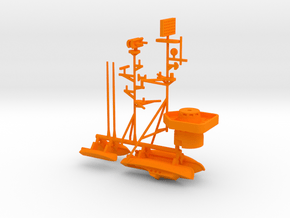1/350 Shcherbakov Masts & Boats in Orange Smooth Versatile Plastic