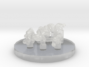 Squirrel Monkey set 1:160 eight different pieces in Clear Ultra Fine Detail Plastic