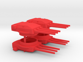 1/700 H-Klasse Triple Turrets in Red Smooth Versatile Plastic