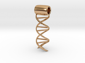 DNA Helix Charm in Polished Bronze