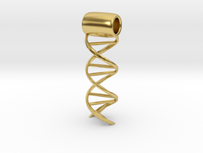 DNA Helix Charm in Polished Brass