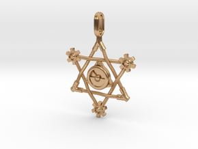 Steampunk Star of David Pendant in Polished Bronze