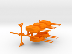 1/600 SMS Friedrich der Grosse Turrets & Masts in Orange Smooth Versatile Plastic