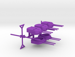 1/600 SMS Friedrich der Grosse Turrets & Masts in Purple Smooth Versatile Plastic