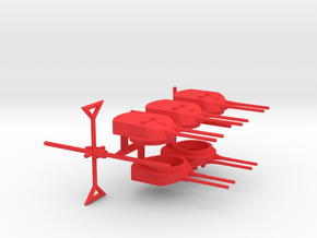 1/700 SMS Friedrich der Grosse Turrets & Masts in Red Smooth Versatile Plastic