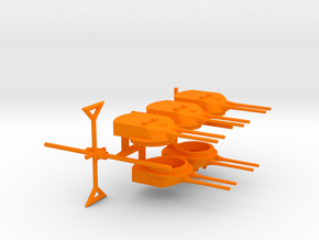 1/700 SMS Friedrich der Grosse Turrets & Masts in Orange Smooth Versatile Plastic
