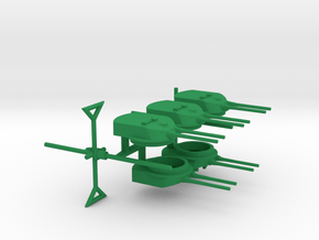 1/700 SMS Friedrich der Grosse Turrets & Masts in Green Smooth Versatile Plastic