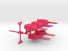 1/700 SMS Friedrich der Grosse Turrets & Masts in Pink Smooth Versatile Plastic