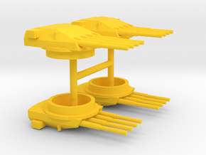 1/700 28cm Quad Turrets (4x) in Yellow Smooth Versatile Plastic