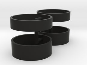 1/600 H-Klasse Triple Turret Barbettes (4x) in Black Smooth Versatile Plastic