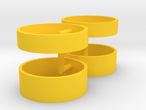 1/600 H-Klasse Triple Turret Barbettes (4x) in Yellow Smooth Versatile Plastic
