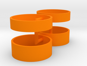 1/600 H-Klasse Triple Turret Barbettes (4x) in Orange Smooth Versatile Plastic