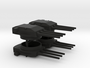 1/700 H-Klasse Triple Turrets (4x) in Black Smooth Versatile Plastic