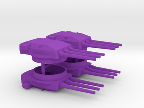 1/700 H-Klasse Triple Turrets (4x) in Purple Smooth Versatile Plastic