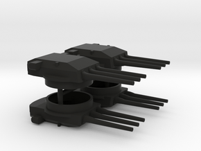 1/600 H-Klasse Triple Turrets (4x) in Black Smooth Versatile Plastic