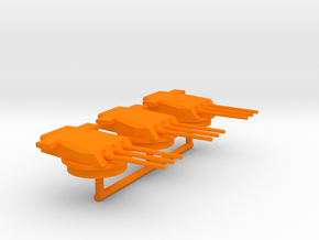 1/600 B-65 Design Large Cruiser 31cm Turrets (3x) in Orange Smooth Versatile Plastic