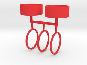 1/700 Tillman IV-2 Barbettes in Red Smooth Versatile Plastic